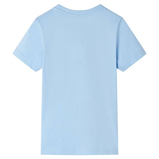 Vaikiški marškinėliai ilgomis rankovėmis, šviesiai mėlyni, 128 dydžio