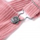Vaikiškas kombinezonas-suknelė, šviesiai rožinis, velvetas, 128 dydžio