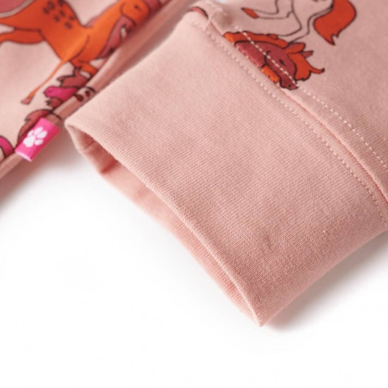 Vaikiška pižama ilgomis rankovėmis, šviesiai rožinė, 128 dydžio