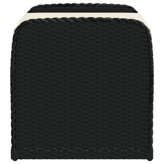 Suoliukas-daiktadėžė, juodas, 80x51x52cm, poliratanas