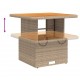 Sodo stalas, smėlio, 80x80x71cm, poliratanas/akacijos mediena
