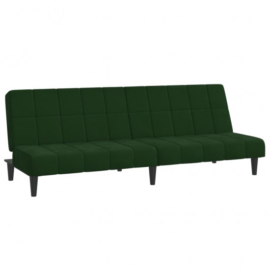 Dvivietė sofa-lova, tamsiai žalios spalvos, aksomas