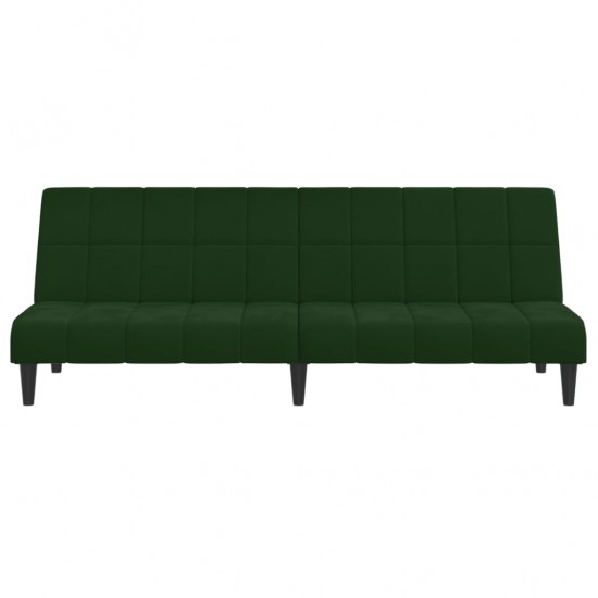 Dvivietė sofa-lova, tamsiai žalios spalvos, aksomas