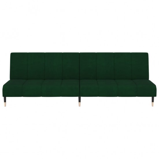 Dvivietė sofa-lova, tamsiai žalios spalvos, aksomas