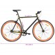 Fiksuotos pavaros dviratis, juodas ir oranžinis, 700c, 51cm