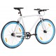 Fiksuotos pavaros dviratis, baltas ir mėlynas, 700c, 55cm