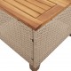 Sodo stalas, smėlio, 45x45x37cm, poliratanas/akacijos mediena