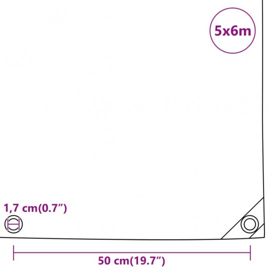 Tentas, pilkos spalvos, 5x6m, 650g/m²