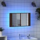 Veidrodinė vonios spintelė su LED, ruda, 80x12x45cm, akrilas