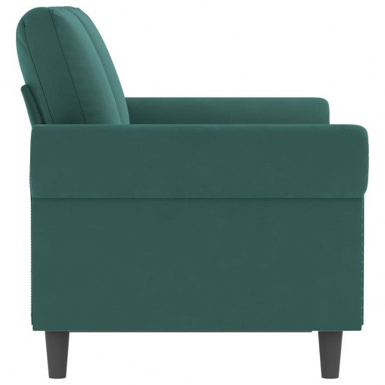 Dvivietė sofa, tamsiai žalios spalvos, 120cm, aksomas