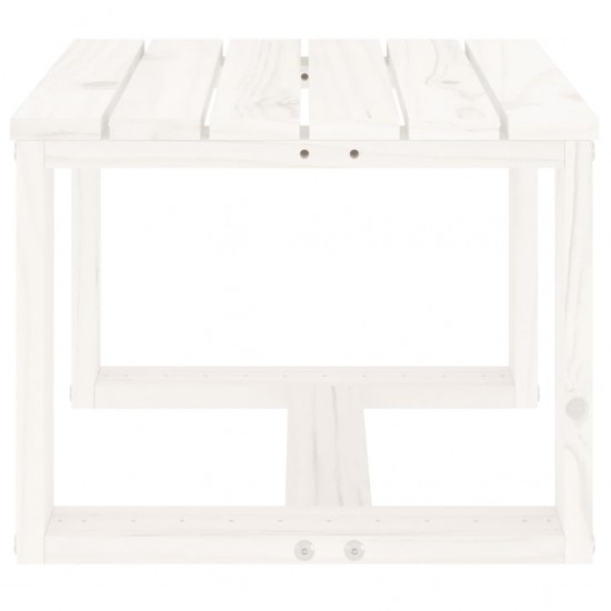 Šoninis sodo staliukas, baltas, 40x38x28,5cm, pušies masyvas