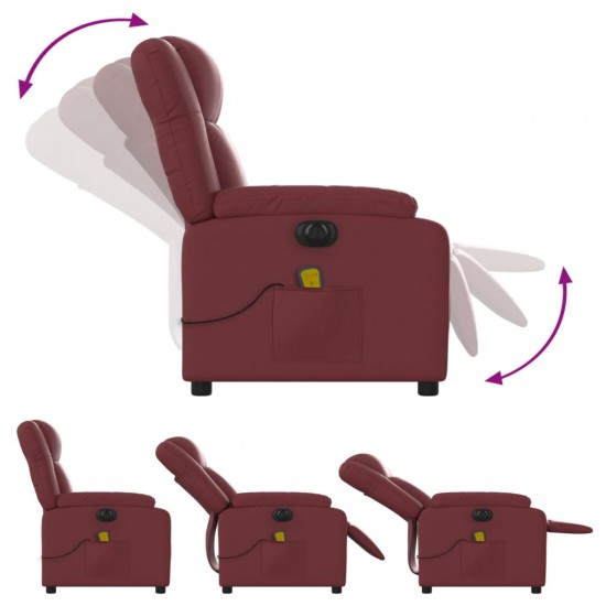 Elektrinis atlošiamas masažinis krėslas, vyno, dirbtinė oda