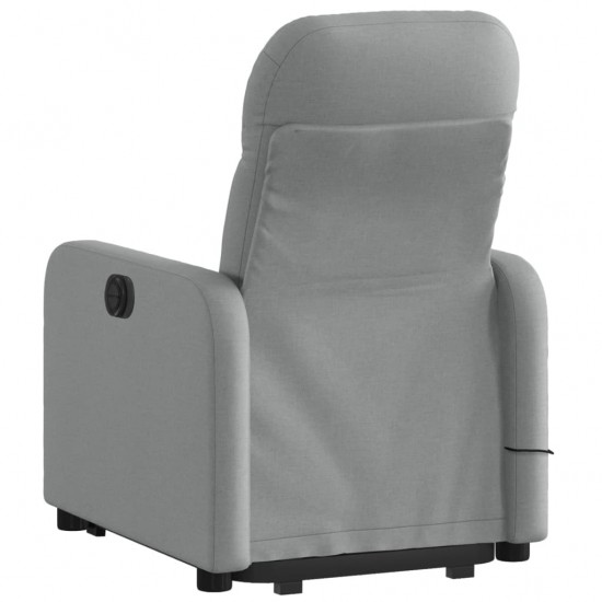 Atsistojantis masažinis krėslas, šviesiai pilkas, audinys