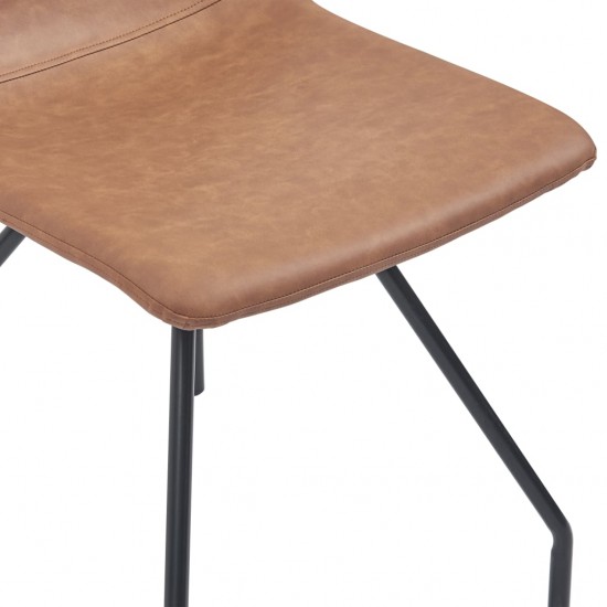Valgomojo kėdės, 4vnt., rudos spalvos, dirbtinė oda