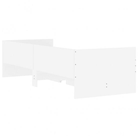 Lovos rėmas su stalčiais, baltos spalvos, 90x200cm