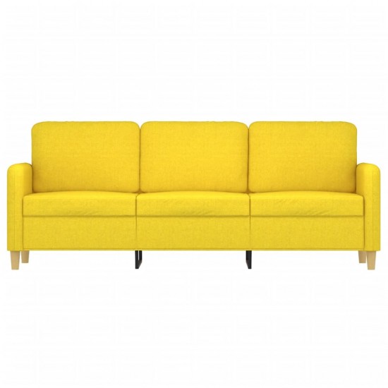 Trivietė sofa, šviesiai geltonos spalvos, 180cm, audinys