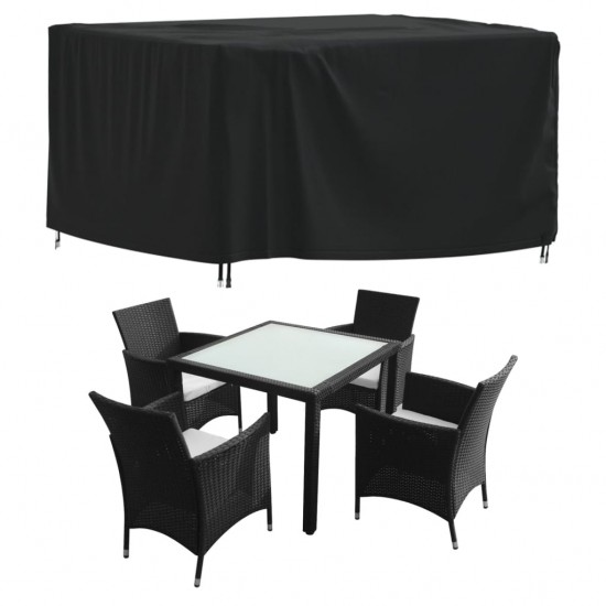 Sodo baldų uždangalas, juodas, 125x125x74 cm, 420D oksfordas