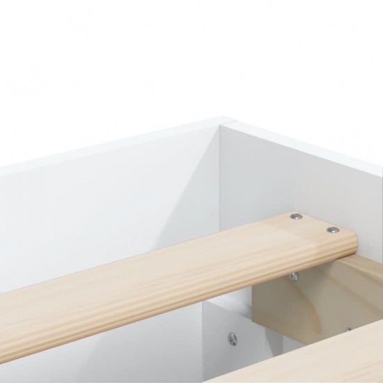Lovos rėmas su stalčiais, baltas, 120x190cm, apdirbta mediena