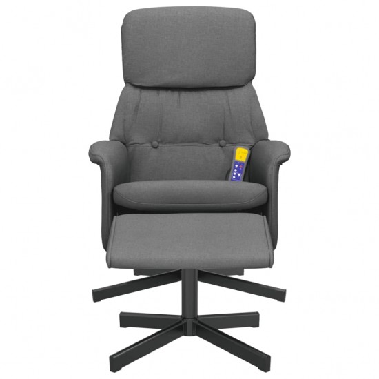 Atlošiama masažinė kėdė su pakoja, tamsiai pilka, audinys