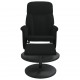 Atlošiama kėdė su pakoja, juodos spalvos, aksomas