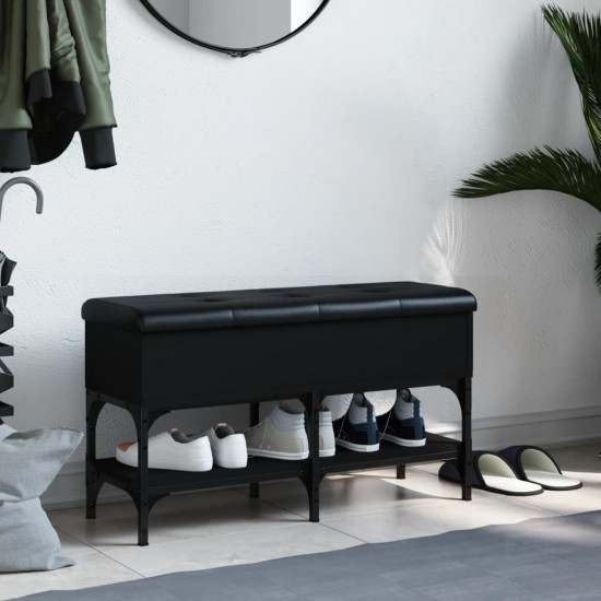 Batų suoliukas, juodos spalvos, 82x32x45cm, apdirbta mediena