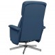 Atlošiama kėdė su pakoja, mėlynos spalvos, audinys