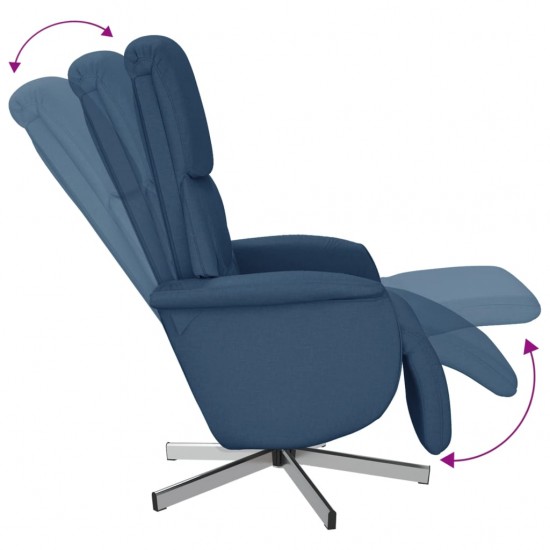 Atlošiama kėdė su pakoja, mėlynos spalvos, audinys