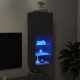 TV spintelė su LED lemputėmis, juodos spalvos, 40,5x30x102cm
