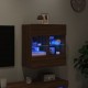 Sieninė TV spintelė su LED lemputėmis, ruda, 58,5x30x60,5cm