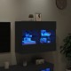 Sieninė TV spintelė su LED lemputėmis, juoda, 78,5x30x60,5cm