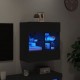 Sieninė TV spintelė su LED lemputėmis, juoda, 58,5x30x60,5cm