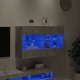 Sieninė TV spintelė su LED lemputėmis, betono, 98,5x30x60,5cm