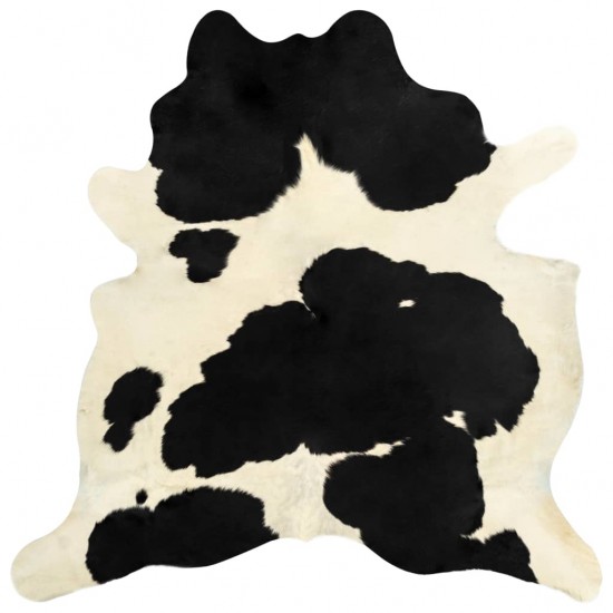 Tikros karvės odos kilimas, juodos ir baltos spalvos, 180x220cm