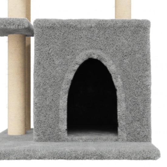 Draskyklė katėms su stovais iš sizalio, šviesiai pilka, 83,5cm