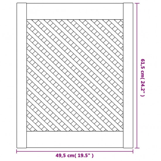 Spintelės durelės, 2vnt., 49,5x61,5 cm, pušis, grotelių dizaino