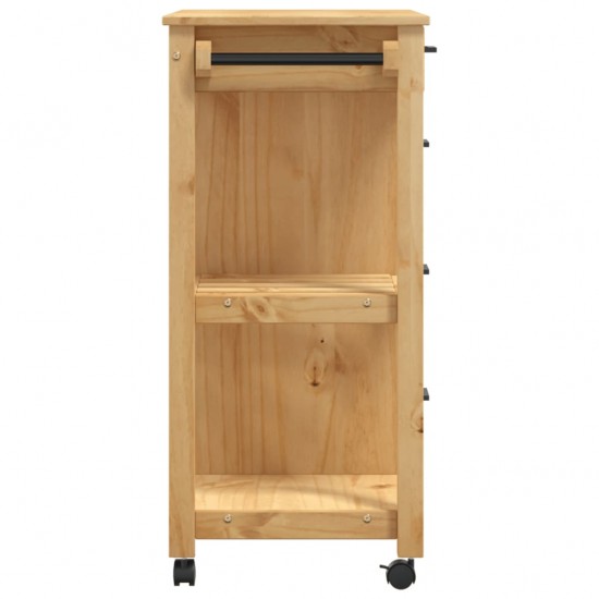 Virtuvės vežimėlis MONZA, 84x40x90cm, pušies medienos masyvas