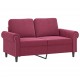 Dvivietė sofa, raudonojo vyno spalvos, 120cm, aksomas