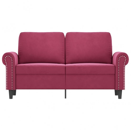 Dvivietė sofa, raudonojo vyno spalvos, 120cm, aksomas