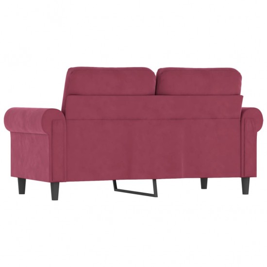 Dvivietė sofa, raudonojo vyno spalvos, 120cm, aksomas