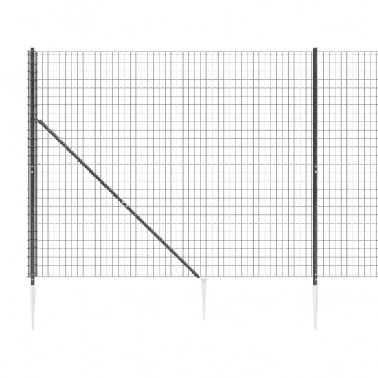 Vielinė tinklinė tvora su smaigais, antracito spalvos, 2,2x10m