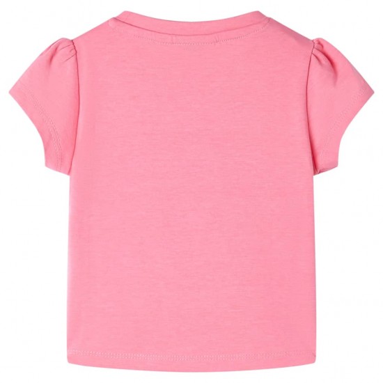 Vaikiški marškinėliai, ryškūs fluorescenciniai rožiniai, 116 dydžio