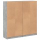 Knygų spinta su durelėmis, betono pilka, 136x37x142cm, mediena