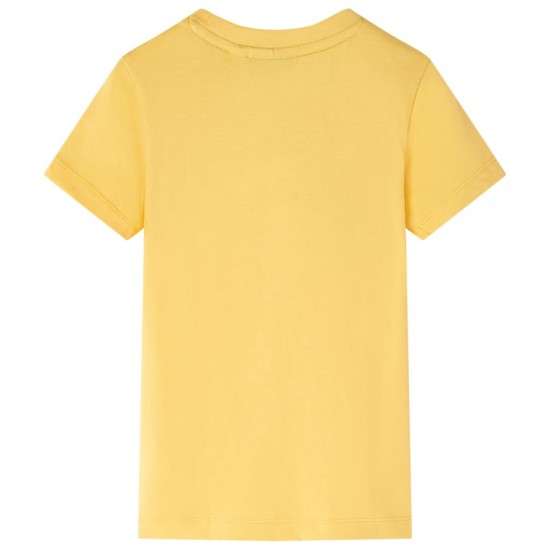 Vaikiški marškinėliai, šviesiai geltonai rudos spalvos, 104 dydžio