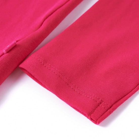 Vaikiški marškinėliai ilgomis rankovėmis, ryškiai rožiniai, 140 dydžio