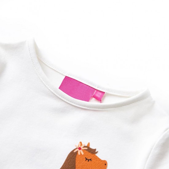 Vaikiški marškinėliai ilgomis rankovėmis, ekru spalvos, 140 dydžio
