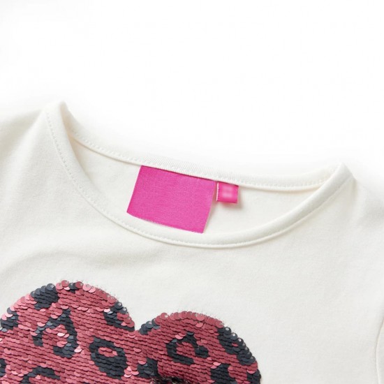 Vaikiški marškinėliai ilgomis rankovėmis, ekru spalvos, 116 dydžio