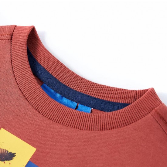 Vaikiški marškinėliai ilgomis rankovėmis, hena spalvos, 92 dydžio