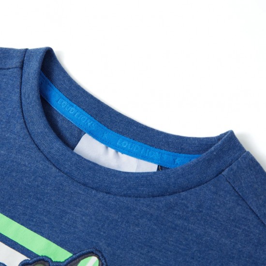 Vaikiški marškinėliai, tamsios mėlynos spalvos mišinys, 128 dydžio