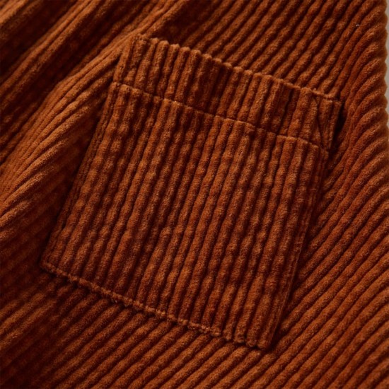 Vaikiškas sijonas su kišenėmis, smėlio spalvos, velvetas, 140 dydžio