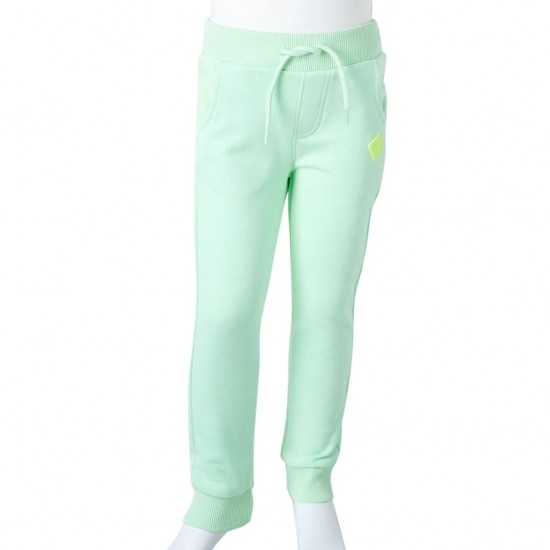 Vaikiškos sportinės kelnės, ryškiai žalios spalvos, 104 dydžio